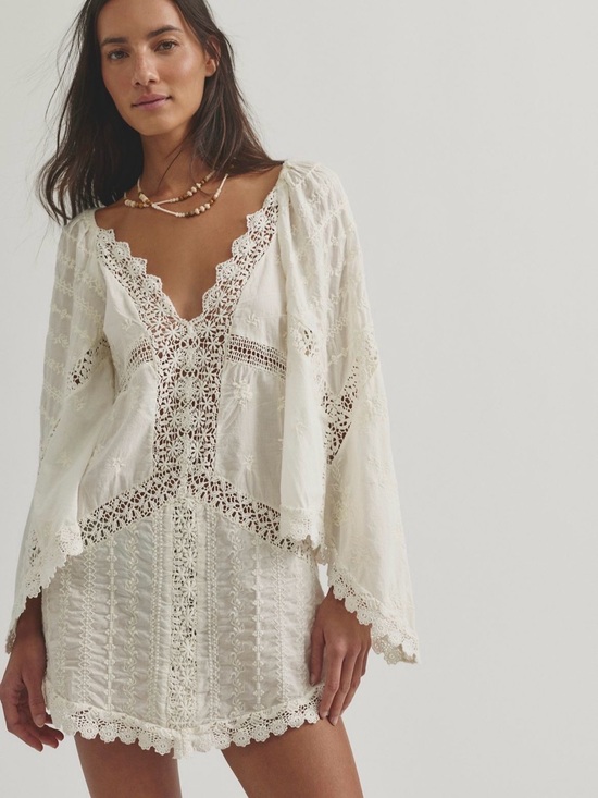 Free People Dresses & Skirts - ❌SOLD❌ NWT Free People Wildflower Muse Mini Dress in Egret
